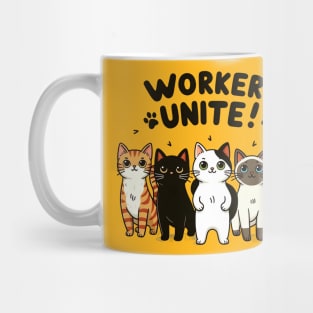 "Workers Unite!" Cat Collective Design Mug